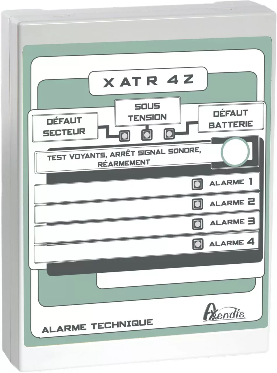 Alarme technique 4 entrées 2 relais (faible encombrement)